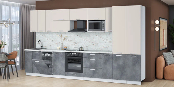 Кухонный гарнитур Интерлиния Мила Лайт 3.8-ПМ4