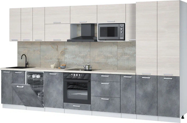 Кухонный гарнитур Интерлиния Мила Лайт 3.8-ПМ4  - фото