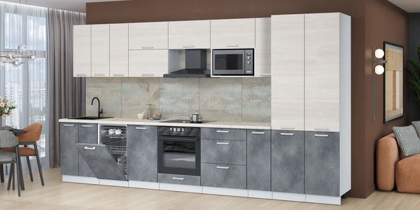 Кухонный гарнитур Интерлиния Мила Лайт 3.8-ПМ4 