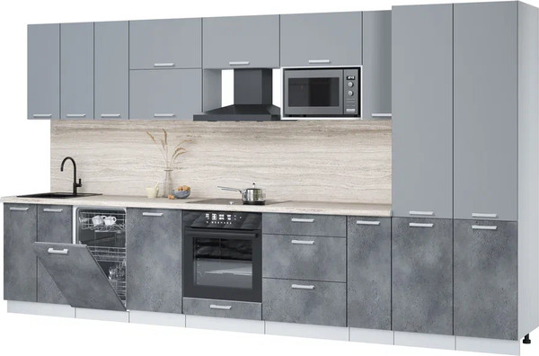 Кухонный гарнитур Интерлиния Мила Лайт 3.8-ПМ4  - фото