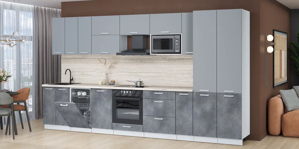 Кухонный гарнитур Интерлиния Мила Лайт 3.8-ПМ4 