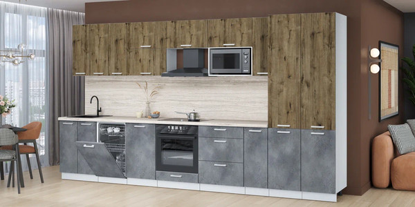 Кухонный гарнитур Интерлиния Мила Лайт 3.8-ПМ4 