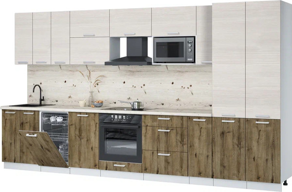 Кухонный гарнитур Интерлиния Мила Лайт 3.8-ПМ4  - фото