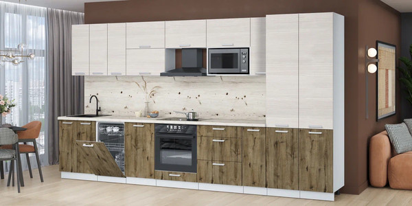 Кухонный гарнитур Интерлиния Мила Лайт 3.8-ПМ4 