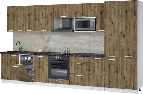 Кухонный гарнитур Интерлиния Мила Лайт 3.8-ПМ4  - фото