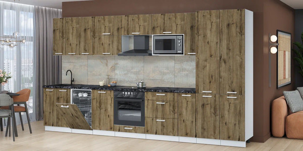 Кухонный гарнитур Интерлиния Мила Лайт 3.8-ПМ4 