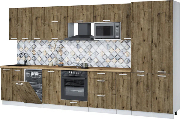 Кухонный гарнитур Интерлиния Мила Лайт 3.8-ПМ4 - фото