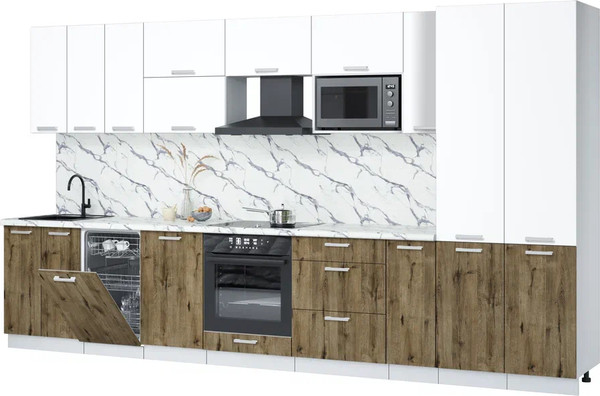 Кухонный гарнитур Интерлиния Мила Лайт 3.8-ПМ4  - фото