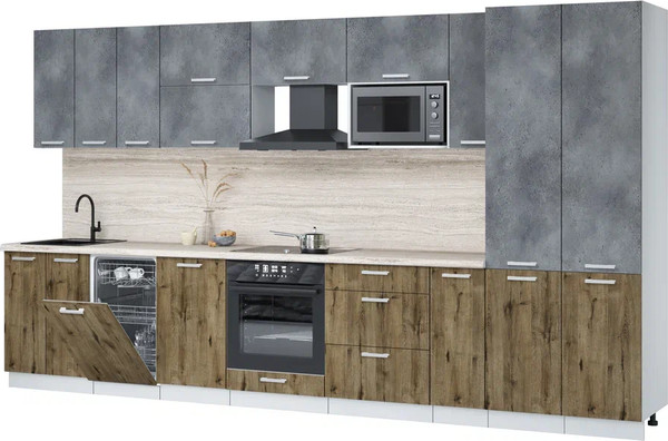 Кухонный гарнитур Интерлиния Мила Лайт 3.8-ПМ4  - фото