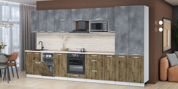 Кухонный гарнитур Интерлиния Мила Лайт 3.8-ПМ4 