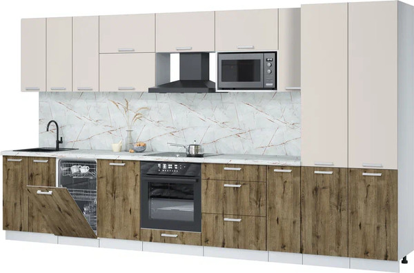 Кухонный гарнитур Интерлиния Мила Лайт 3.8-ПМ4  - фото