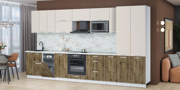 Кухонный гарнитур Интерлиния Мила Лайт 3.8-ПМ4 