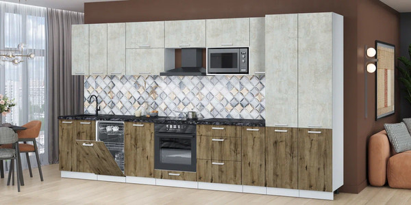 Кухонный гарнитур Интерлиния Мила Лайт 3.8-ПМ4 