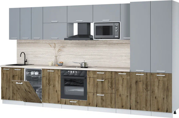 Кухонный гарнитур Интерлиния Мила Лайт 3.8-ПМ4 - фото