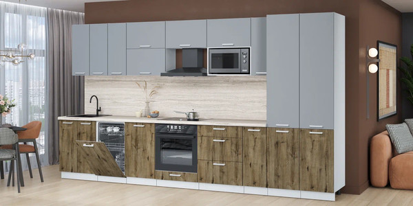 Кухонный гарнитур Интерлиния Мила Лайт 3.8-ПМ4