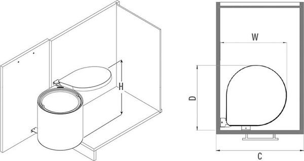 Мусорное ведро Starax S-2253-A