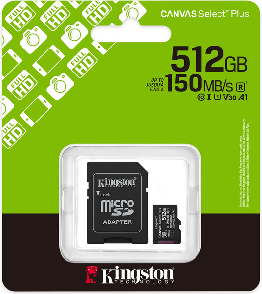 Карта памяти Kingston Canvas Select Plus MicroSDXC SDCS3/512GB