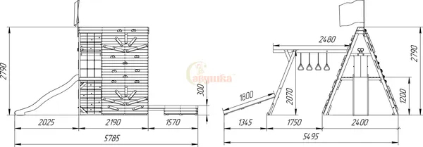 Игровой комплекс Савушка База-05 со столиком / ДСБ-5С