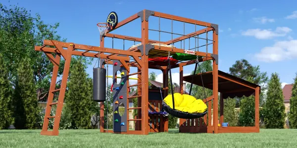 Игровой комплекс Савушка Куб–4 с подушками / С-КУБ-04-МХГ-ПДШ - фото