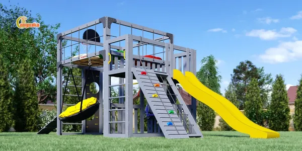 Игровой комплекс Савушка Куб–3 с подушками / С-КУБ-03-С-ПДШ - фото