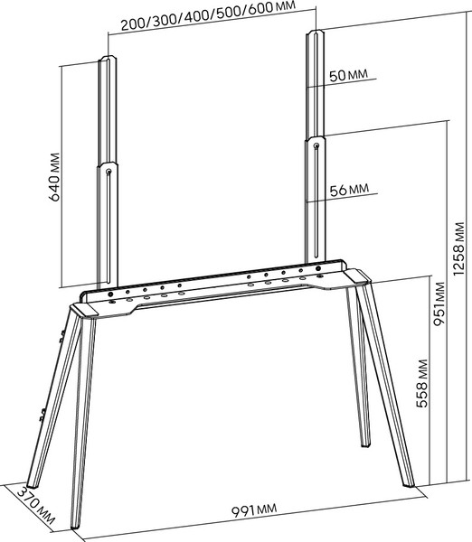 Стойка для ТВ/аппаратуры Cactus CS-ST3646BKWN