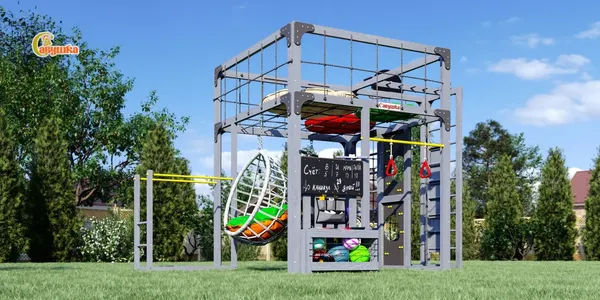 Игровой комплекс Савушка Куб–2 с подушками и качелями Кокон / С-КУБ-02-С-ПДШ-ККН - фото