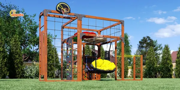 Игровой комплекс Савушка Куб–2 с подушками / С-КУБ-02-МХГ-ПДШ - фото