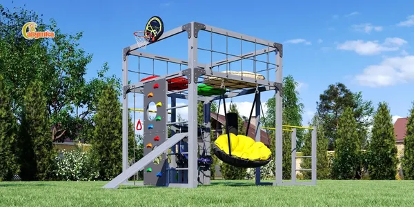 Игровой комплекс Савушка Куб–1 с подушками / С-КУБ-01-С-ПДШ - фото