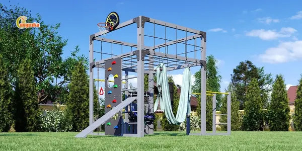 Игровой комплекс Савушка Куб–1 с гамаком для йоги / С-КУБ-01-С-ГМК - фото