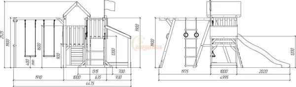Игровой комплекс Савушка TooSun-4 Plus с песочницей / СTS-04p(П)