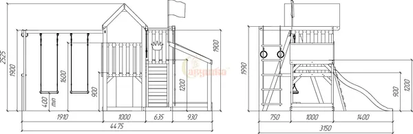 Игровой комплекс Савушка TooSun-3 с песочницей / СTS-03(П)