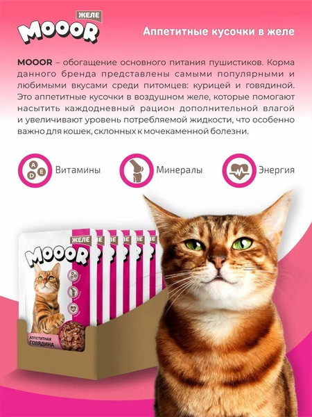 Влажный корм для кошек MOOOR Курица в желе