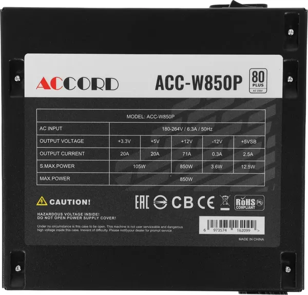 Блок питания для компьютера Accord ACC-W850P 850W