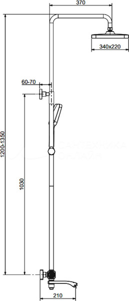 Душевая система со смесителем Raglo R01.26.03