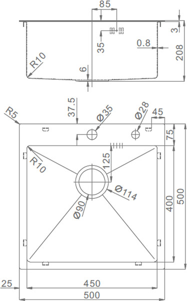 Мойка кухонная Raglo R700.5050.09