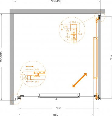 Душевой уголок Cezares LUX-A-FS-1-100-C-GM