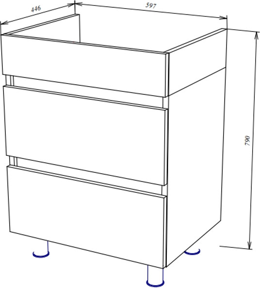Тумба под умывальник Garda Tramonta 84_600 / 08.84.600.PVC