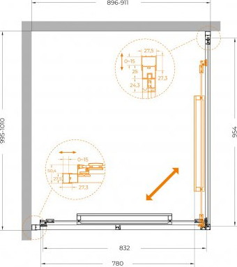 Душевой уголок Cezares LUX-AH-FS-1-90/100-C-CR