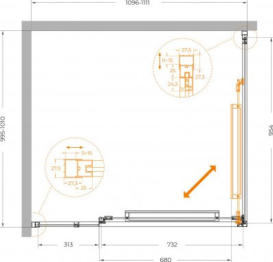 Душевой уголок Cezares LUX-AH-FS-11-110/100-C-GM