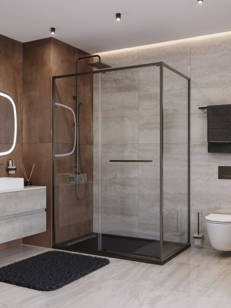 Душевой уголок Cezares LUX-AH-FS-11-140/90-C-GM - фото