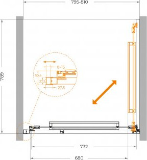Душевая дверь Cezares LUX-B-FS-1-80-C-GM