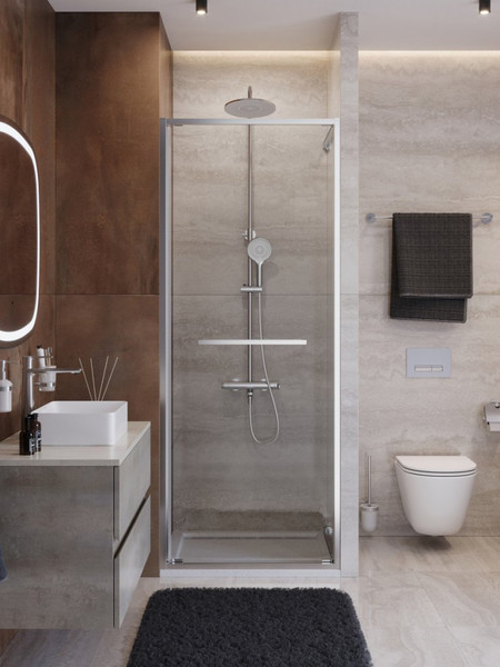 Душевая дверь Cezares LUX-B-FS-1-90-C-CR - фото