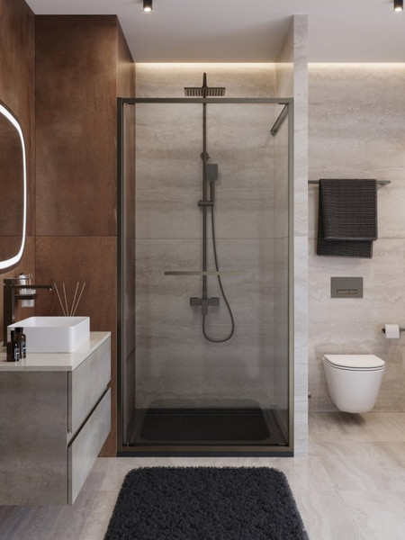 Душевая дверь Cezares LUX-B-FS-1-90-C-GM - фото