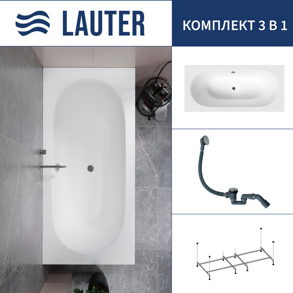 Ванна акриловая Lauter Ava 160 / 21208060 - фото