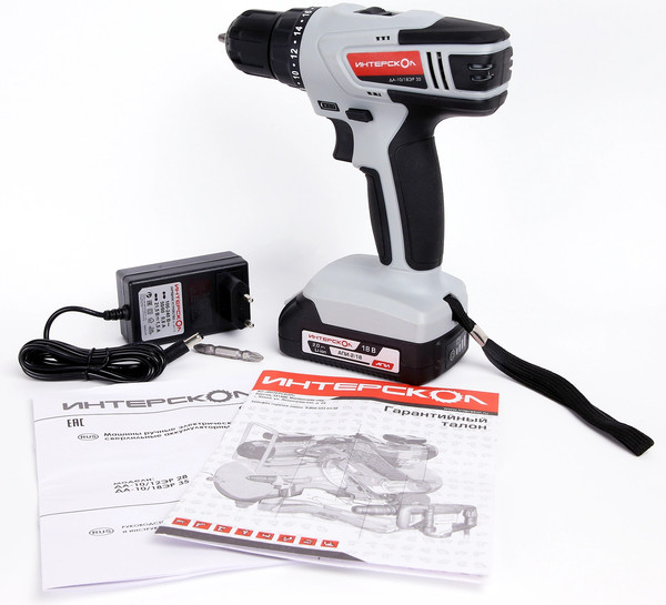 Аккумуляторная дрель-шуруповерт Интерскол ДА-10/18ЭР