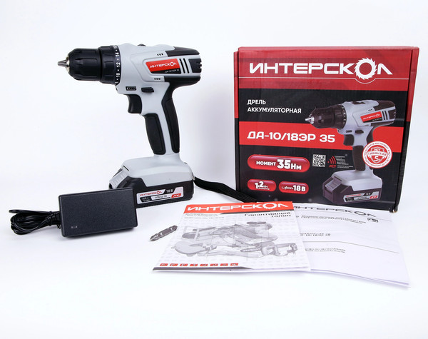 Аккумуляторная дрель-шуруповерт Интерскол ДА-10/18ЭР