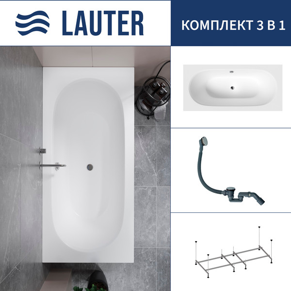 Ванна акриловая Lauter Ava 180 / 21208080 - фото