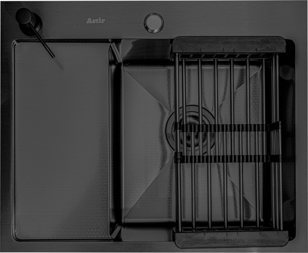 Мойка кухонная Astir Decor PVD Black C58x48BR - фото