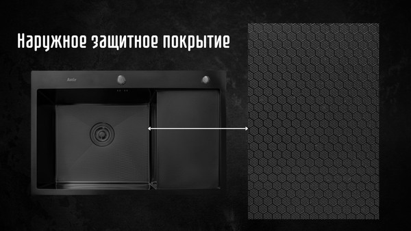 Мойка кухонная Astir Decor PVD Black C78x51BL