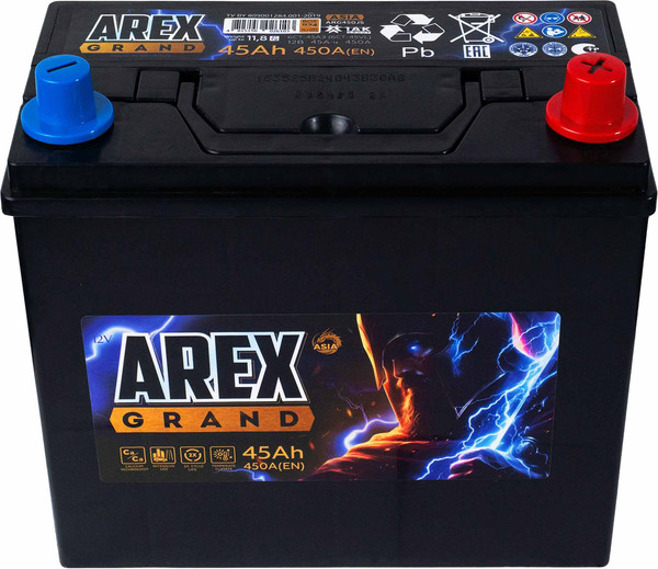 Автомобильный аккумулятор AREX Grand Asia R+ / ARG450JS